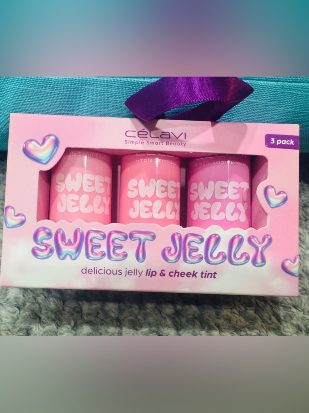 Sweet Jelly Pink Lip & Cheek Tint - 3 Pack Watermelon, Cherry, and Grape